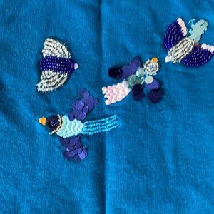 Blue bird long sleeve sweatshirt. Size 7-8